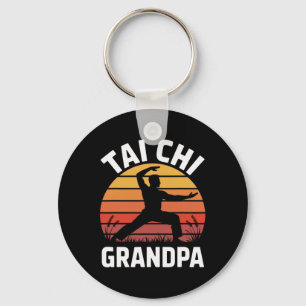 Tai Chi Grandpa Senior Fitness Yoga Lance Health Keychain