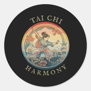 Tai Chi Historic Drawing Harmony Flow Classic Round Sticker