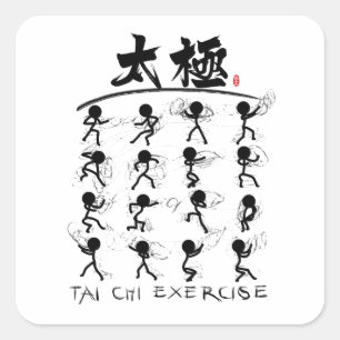 Tai Chi kung fu(功夫) Square Sticker