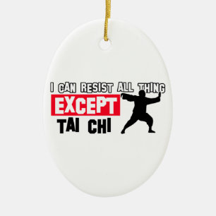Tai chi martial design ceramic ornament