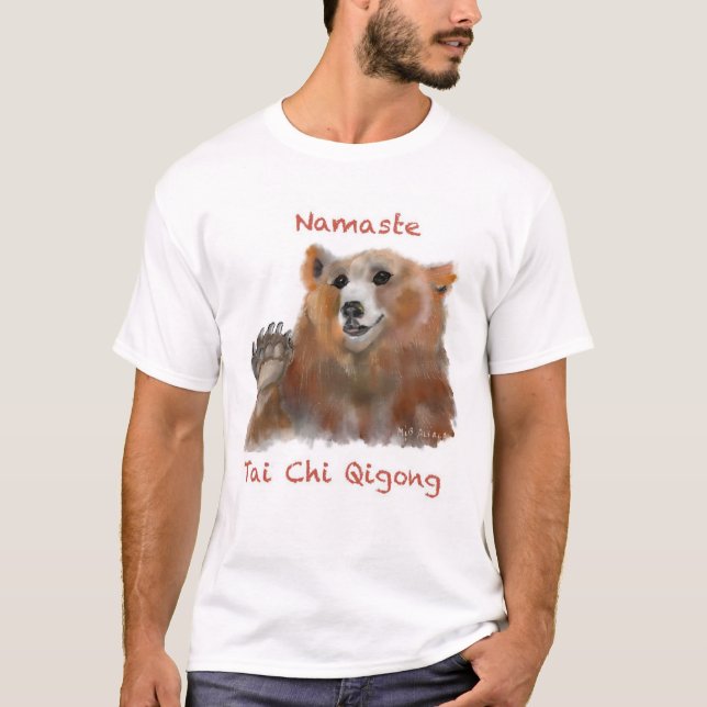 Tai Chi Qigong Bear White T-Shirt (Front)