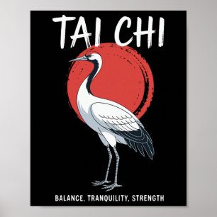 Tai Chi Qigong Crane Martial Arts Yoga Meditation Poster