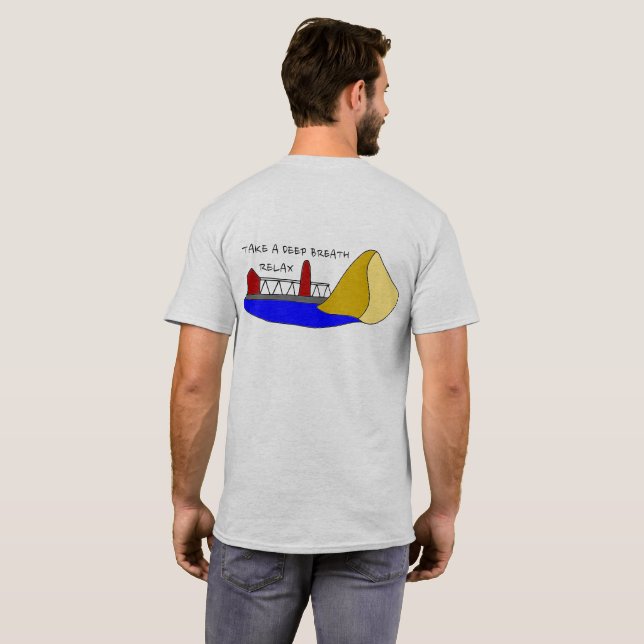 Tai Chi T Shirt with a Lighthouse and a Sand Dune (Back Full)