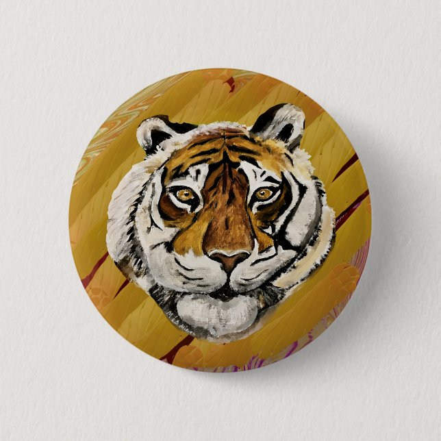 Tai Chi Tiger & Grace 2 Inch Round Button (Front)