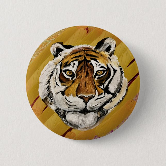 Tai Chi Tiger Symbolic  2 Inch Round Button (Front)