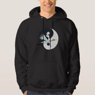 Tai Chi White Crane Yin Yang Qi Gong Chinese White Hoodie