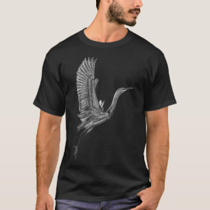 Tai Chi White Flying Crane Qi Gong Illustration  T-Shirt