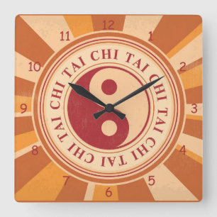 Tai Chi Yin Yang Square Wall Clock