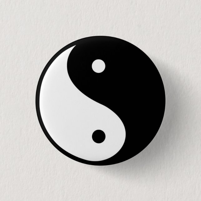 TAi chi YIN & YANG SYMBOL 1 Inch Round Button (Front)