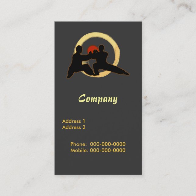 Tai Ji Push Hands Business Card (Front)