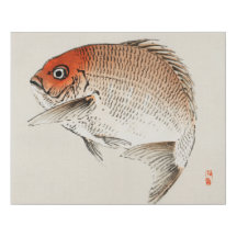 Tai (Red Seabream) fish by Kōno Bairei