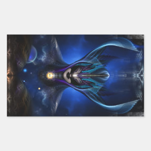 Taidushan Sai Shadow Blue Rectangular Stickers