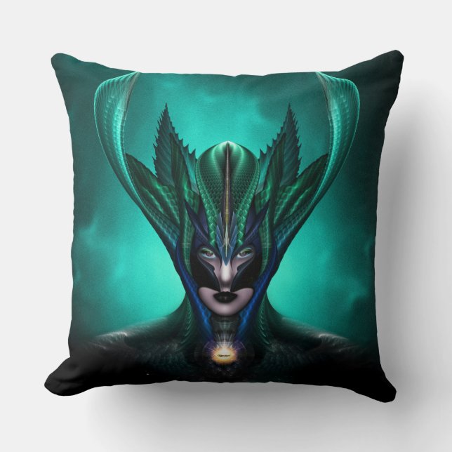 Taidushan Sai Shadow Blue TEL Throw Pillow (Front)