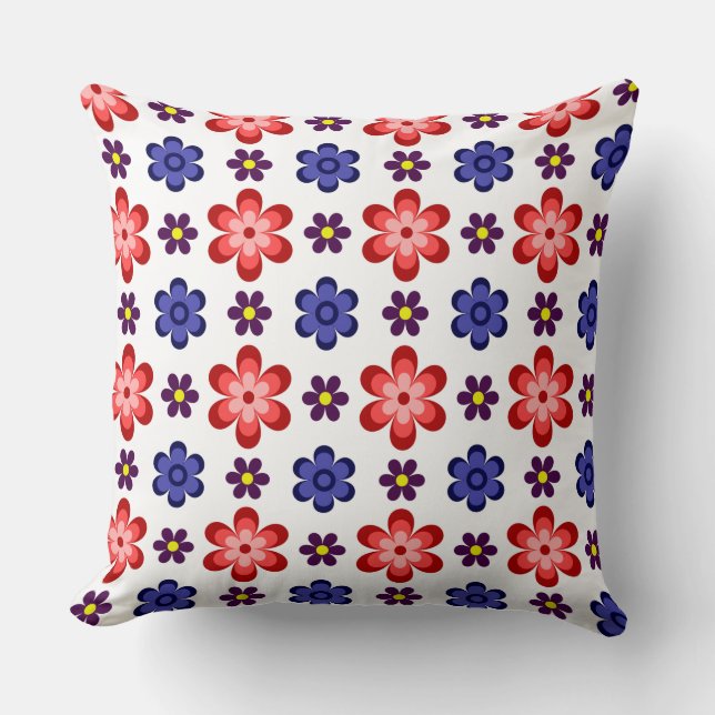 Taie de coussin grande taille à fleurs bleues, vio (Recto)