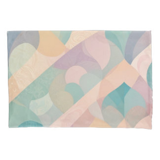 Taie d'oreiller abstraite en pastel doux avec form
