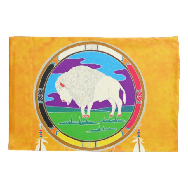 Taie d'oreiller blanche de Natif américain de (Dos)