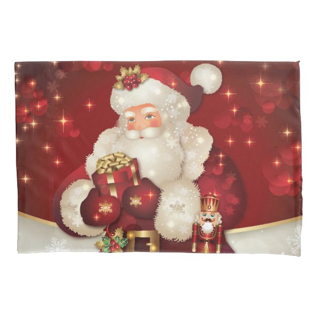Taie d'oreiller de Père Noël de vacances (devant)