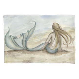 Taie d'oreiller de sirène de bord de la mer de