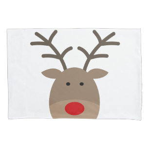 Taie d'oreiller drôle de renne de Noël pour la