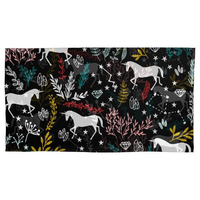 Taie d'oreiller florale de licorne (devant)