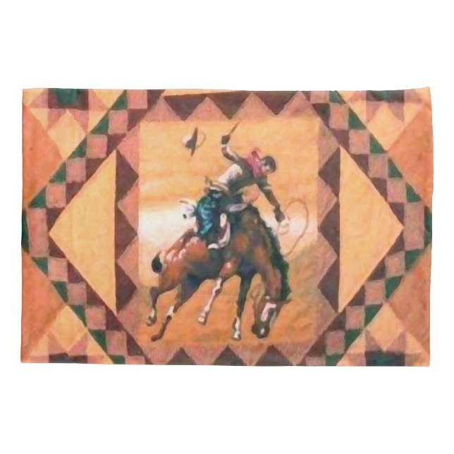 Taie d'oreiller occidentale de cowboy de cavalier (Dos)