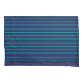 Taie d'oreiller rayures lignes bleu marine nautiqu