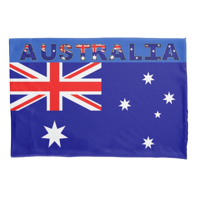 Taie d'oreiller simple de drapeau australien, (devant)