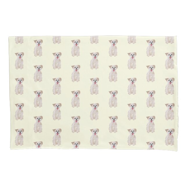 Taie d'oreiller standard pour chien Morkie (devant)