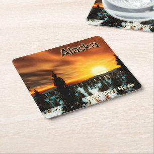 Taiga Sun - Alaska Square Paper Coaster