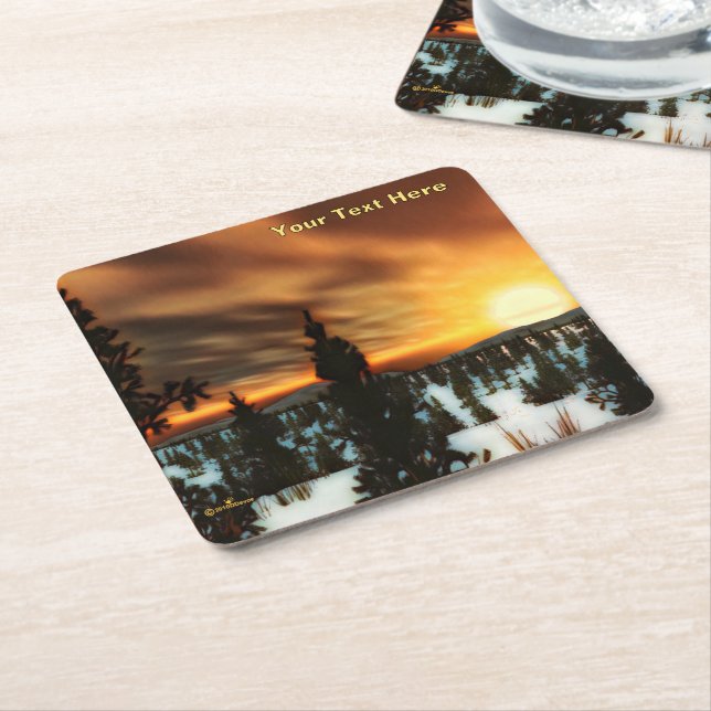 Taiga Sun Square Paper Coaster (Angled)