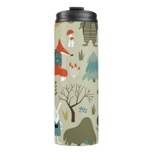 Taiga Wildlife: Vintage Kids Pattern Thermal Tumbler