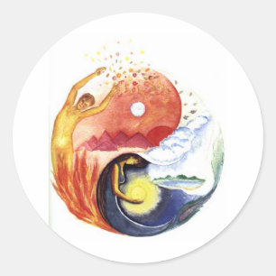 Taijitu illustrating polarity classic round sticker