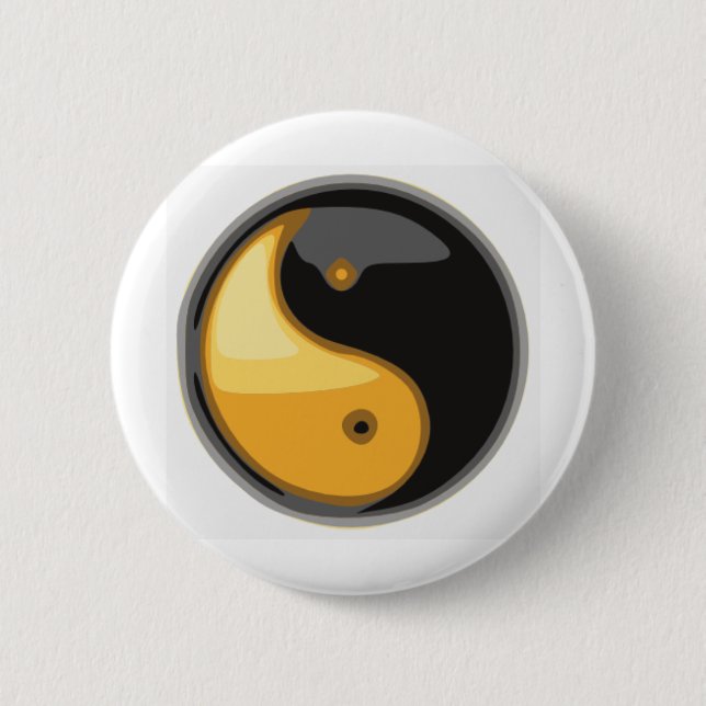 Taijitu_yellow 2 Inch Round Button (Front)