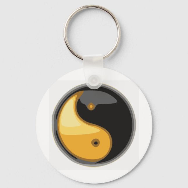 Taijitu_yellow Keychain (Front)