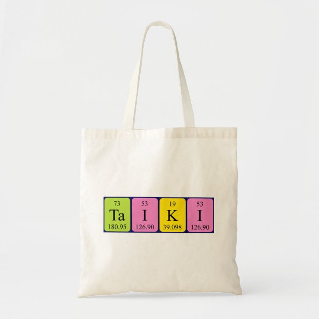 Taiki periodic table name tote bag (Front)