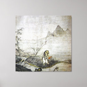 Taikō Josetsu /  Catching a Catfish With a Gourd / Canvas Print