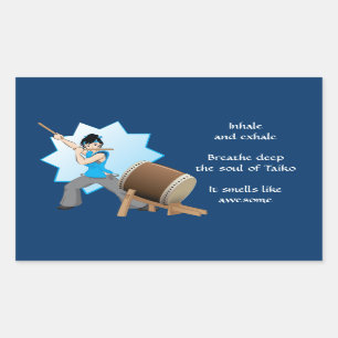 Taiko Smells Like Awesome (Art + Haiku) Sticker