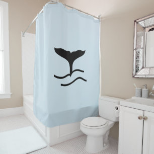 Tail de baleine Rideau de douche bleu
