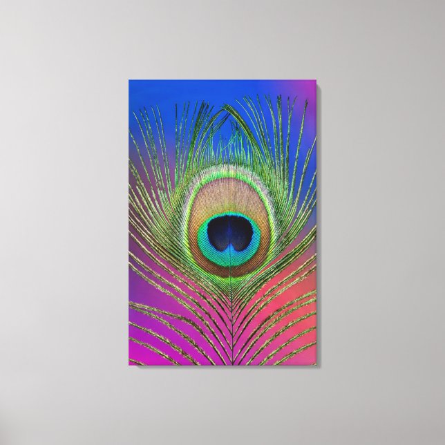 Tail feather of a peacock canvas print (Front)