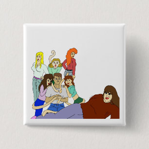 Tail harem 2 inch square button