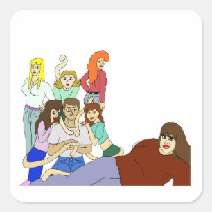 Tail harem square sticker