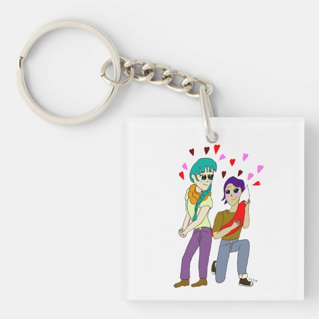 tail love  keychain (Front)