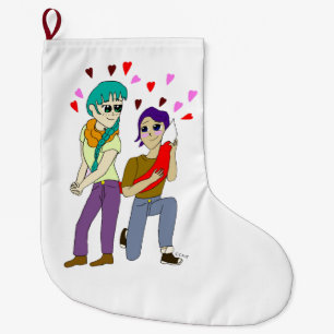 tail love large christmas stocking