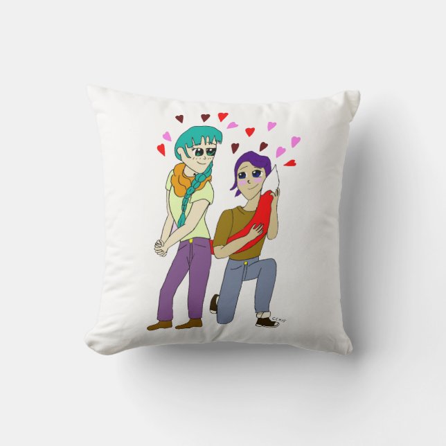 tail love throw pillow (Front)