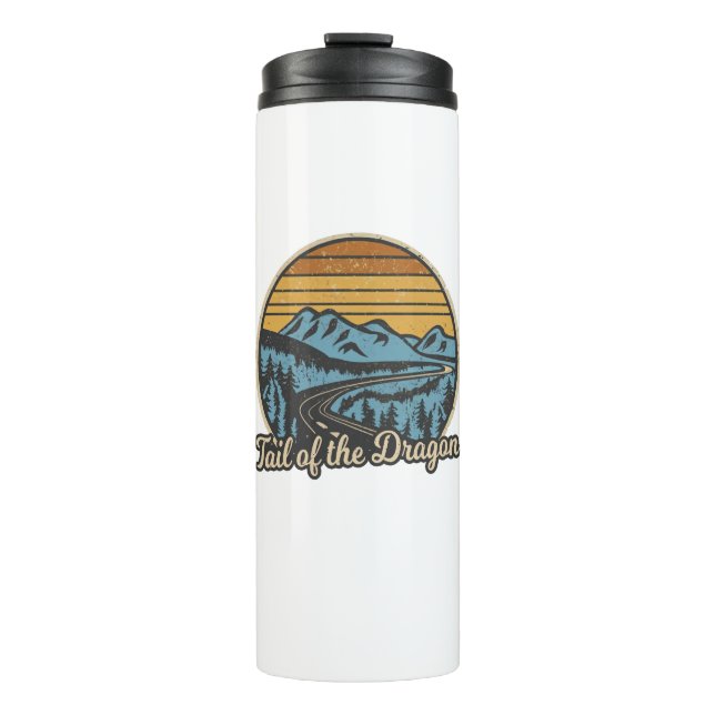 Tail Of The Dragon Retro Thermal Tumbler (Front)