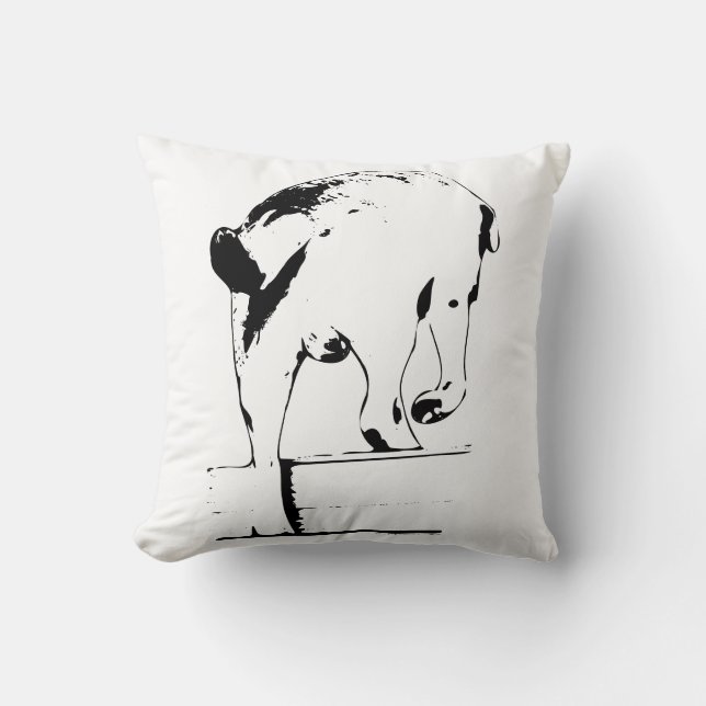 Tail Toward the Hearth Throw Pillow (Front)