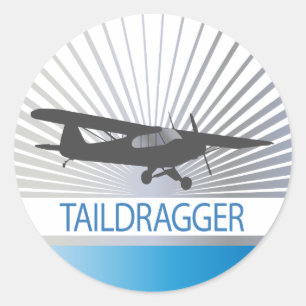 Taildragger Airplane Classic Round Sticker