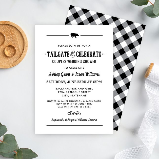 Tailgate and Celebrate Black Wedding Shower Invitation (Creator Uploaded)