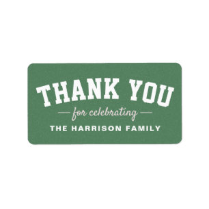 Tailgate baby shower favour pink thank you label