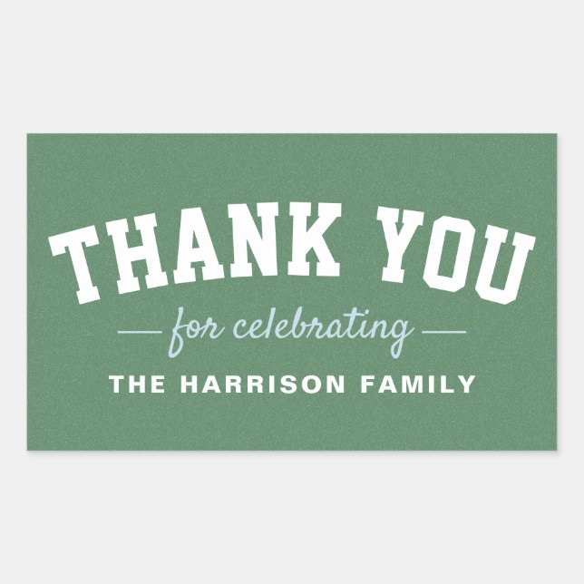 Tailgate baby shower sporty blue thank you sticker (Front)